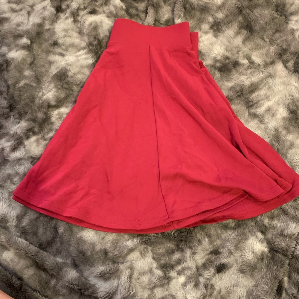 Red skirt with zip back
